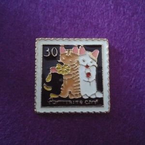 Cat Stamp Pin - Cat Couple